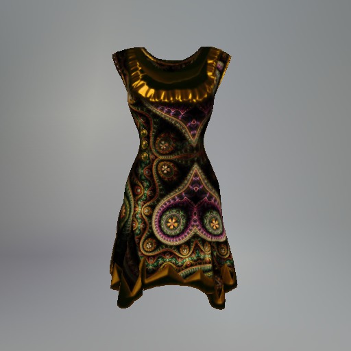 Yellow Paisley Heart Mesh Dress
