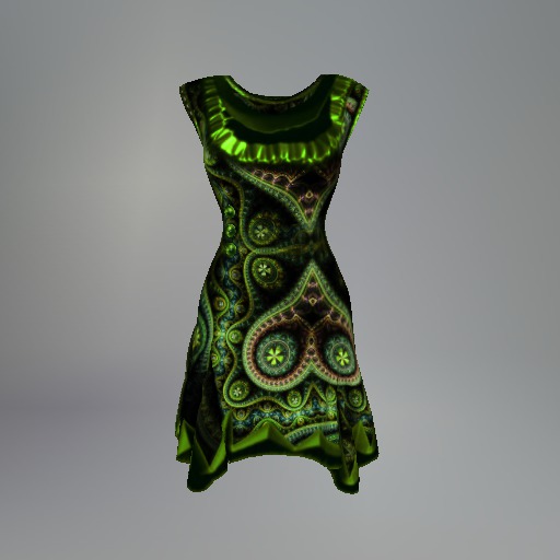 Lime Paisley Heart Mesh Dress
