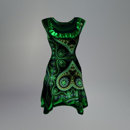 Green Paisley Heart Mesh Dress