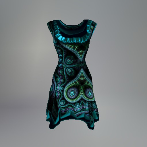 Aqua Paisley Heart Mesh Dress