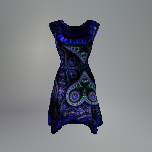 Blue Paisley Heart Mesh Dress