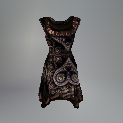 Brown Paisley Heart Mesh Dress