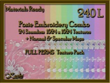 Posie Embroidery Combo Seamless Textures Materials Ready Full Perms High Res 1024x1024 Tileable Repeating