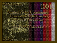 Beaded Velvet Coordinates Fabric Seamless Texture Materials Ready Full Perms High Res 1024x1024 Tileable, Repeating