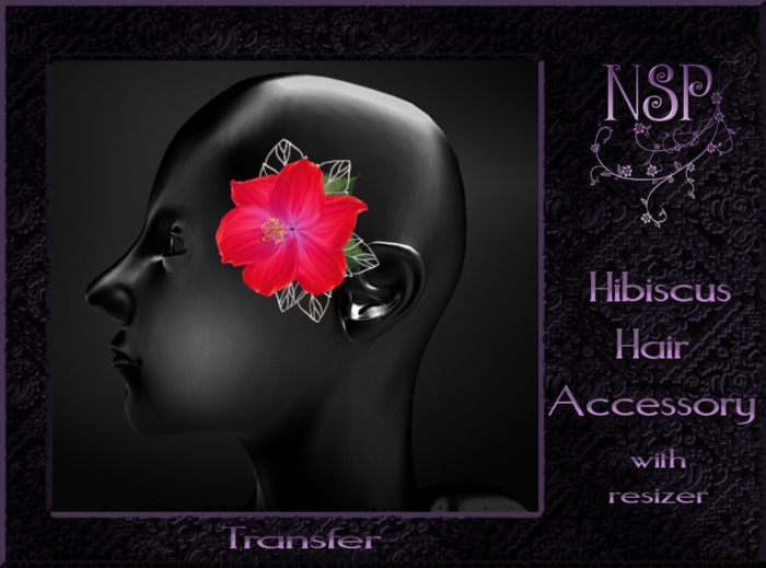 NSP Hibiscus Hair Flower Blue boxed
