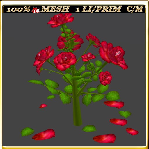 LW_ Mesh Rose Tree / Bush 1 (1 LI / Prim)