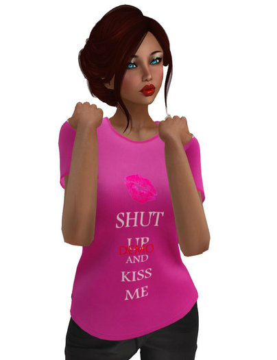 Women's Mesh Kiss Me T-Shirt DEMO