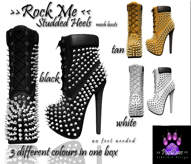 >>PixelPaws<< Rock Me Studded Heels DEMO