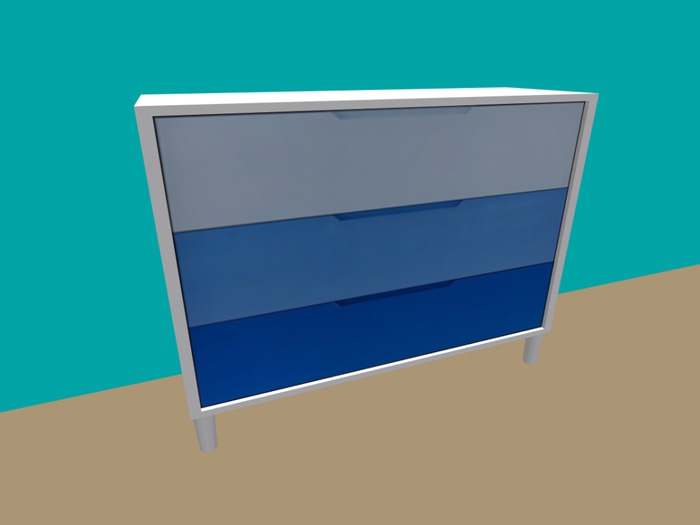 Blue Chromatic 3-Drawer Dresser