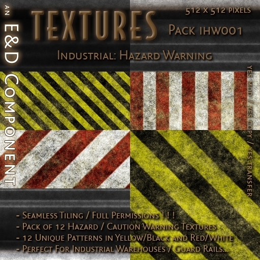 Second Life Marketplace - [IHW001] 12 512px Industrial Hazard Warning ...