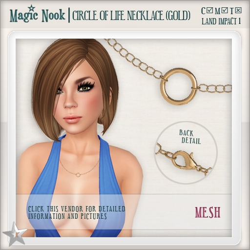 [MAGIC NOOK] Circle Of Life Necklace (Gold) MESH