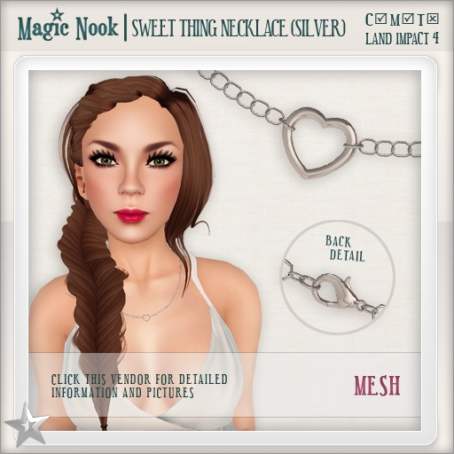 [MAGIC NOOK] Sweet Thing Necklace (Silver) MESH 