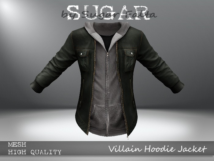 SUGAR for Men - Villain Hoodie Jacket - GREEN/GREY