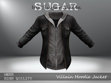SUGAR for Men - Villain Hoodie Jacket - BLACK/GREY