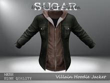 SUGAR for Men - Villain Hoodie Jacket - GREEN/Lt BROWN