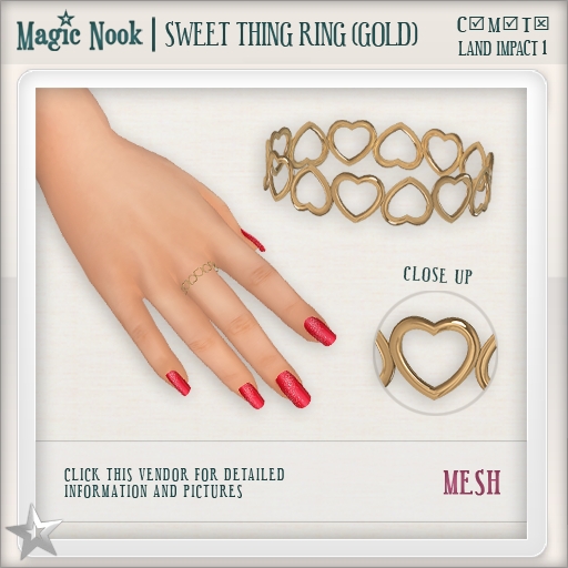 [MAGIC NOOK] Sweet Thing Ring (Gold) MESH