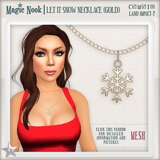 [MAGIC NOOK] Let It Snow Necklace (Gold) MESH