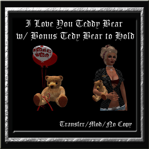 I Love You Teddy Bear & Ballons w/Bonus Bear to hold PK