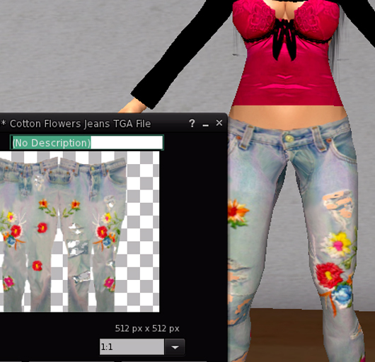 *HB* Cotton Flowers Jeans (Ripped) TGA File Full Perm