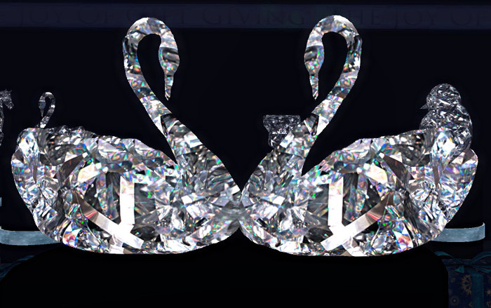 3D MESH CRYSTAL SWAN COUPLE