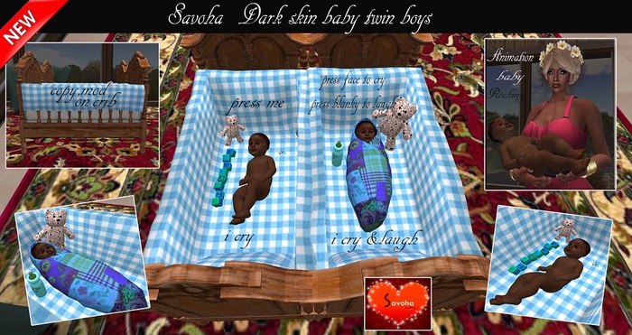 Savoha  Dark skin baby twin boys