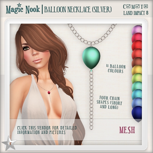 [MAGIC NOOK] Balloon Necklace (Silver) MESH