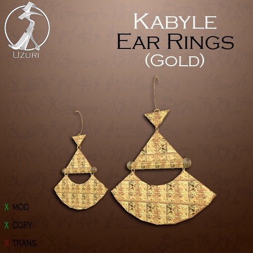 -=UZURI=- Kabyle Gold Ear Rings