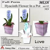 Fantasy China MESH Hyacinth Flower in a pot  FULL PERM 0.5 prim!