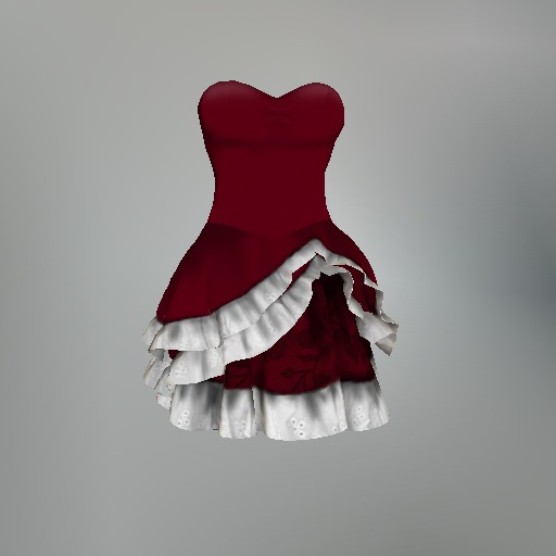 Red Gothic Brocade Mesh Dress