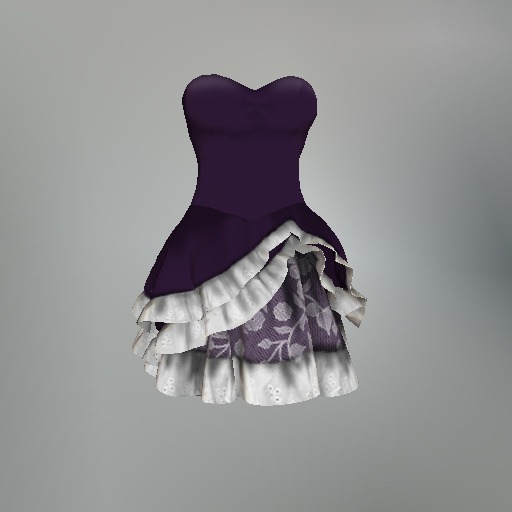 Purple Tonal Brocade Mesh Dress