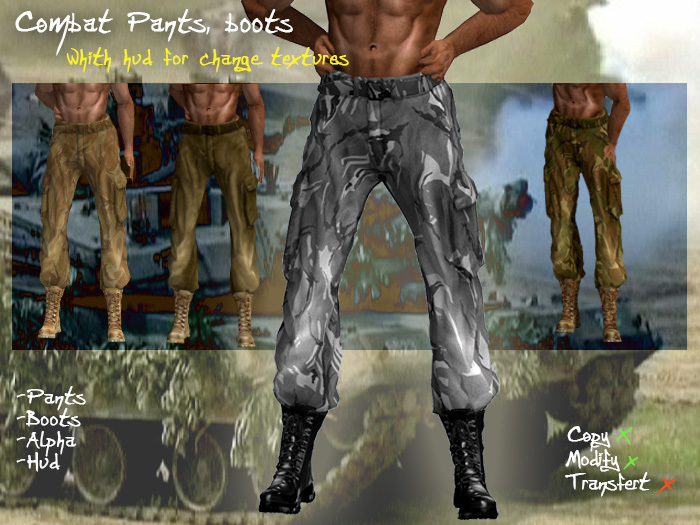 Combat pants, boots