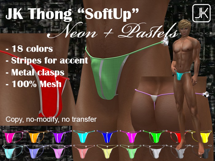 JK Thong SoftUp - Neon+Pastels - boxed