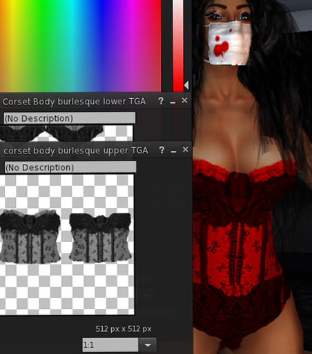*HB* Corset Burlesque Body Thong Tintable TGA File Full Perm