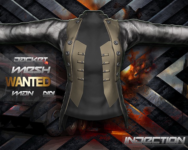 Mesh jacket Crocodile  Gold vest