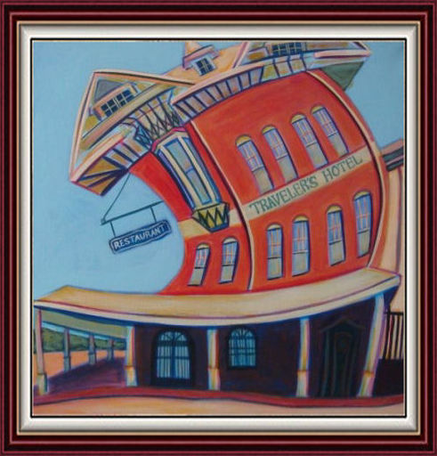 Abstract Old City Hotel Framed (Boxed)
