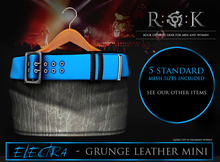 R:O:K STORE Elektra Grunge Leather Skirt / Blue Belt *
