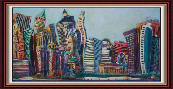 Abstract New York Skyline1 Framed (Boxed)
