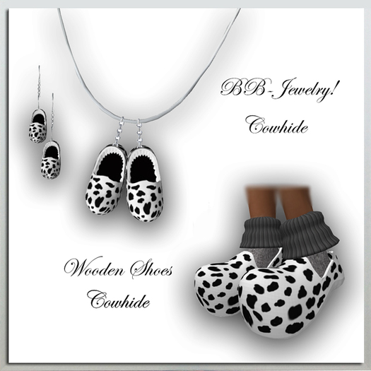 BB-Jewelry! Wooden Shoes Cowhide
