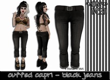 ::drbc:: cuffed capris - black jeans [boxed]