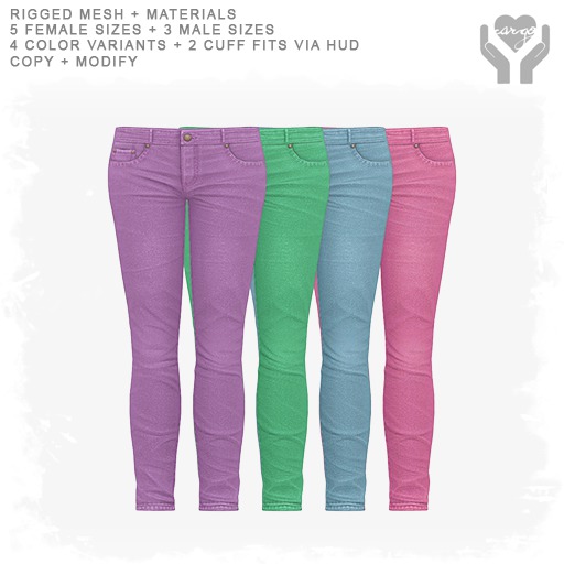 Second Life Marketplace CARGO // Runway Jeans // Pastels