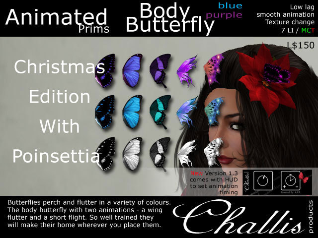 (Challis) Body Butterfly - Xmas - Blue/Purple (BOXED) (MC)