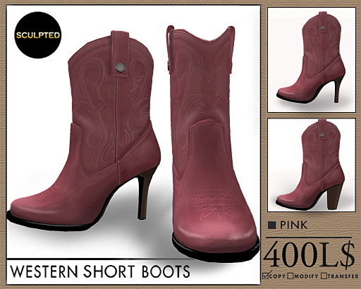 J's Western Short Boots (Pink)