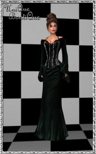 *UniQue* Carrie in Green and lace bodice