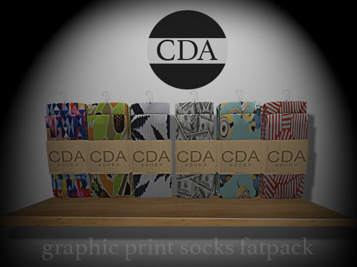 [cda] Graphic Print socks