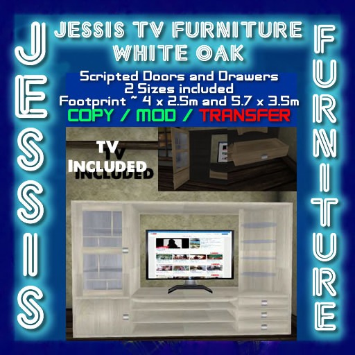 Jessis TV Furniture White Oak - Entertainment Center