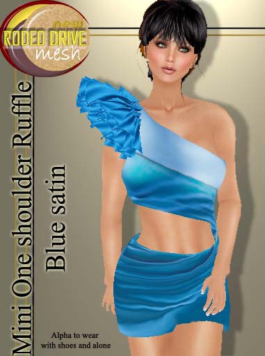 Mini Dress Blue Satin 