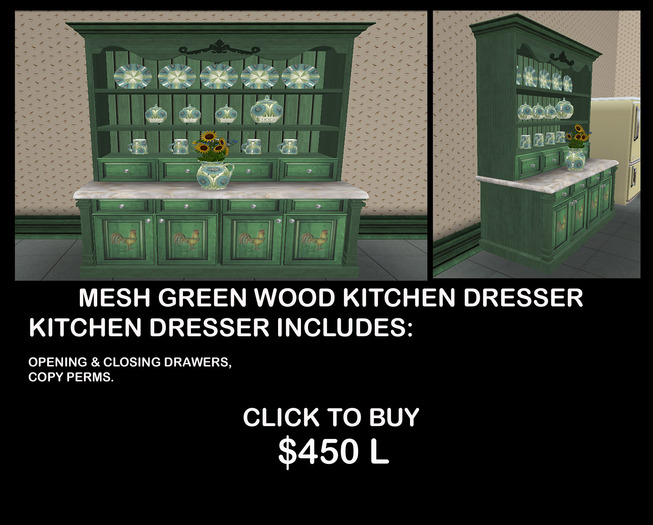 GREEN KITCHEN DRESSER BOXED