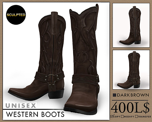 J's Western Boots DarkBrown