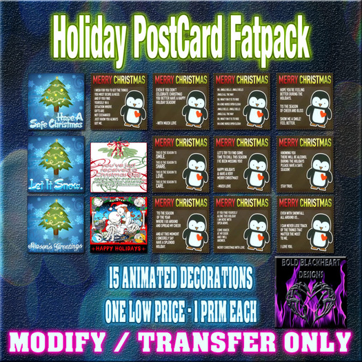 BBD - Animated Holiday PostCard Fat Pack 1!