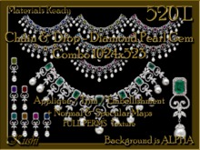 Chain & Drop Diamond Pearl Gem COMBO 1024x523 Applique/Jewel/Embellishment/Trim with Alpha Full Perms Materials Ready